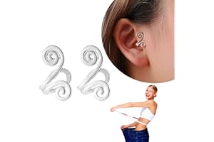 VINXAN Zunis Non Piercing Acupressure Slimming Earrings,Magnetic Acupressure Earrings Acupuncture Nose Ring for Anti-Swelling, Reducing Fats, Eliminating Lymphatic (Silver)
