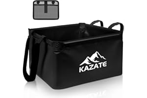 KAZATE Ciotola pieghevole da campeggio, 15 l, pieghevole, per esterni, per il lavaggio, pieghevole, da campeggio, (nero)