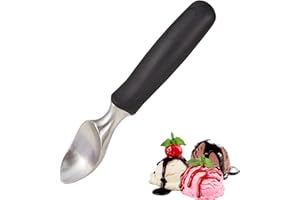 ‎FAYONNIR Fayomir Eisportionierer Edelstahl - Professioneller Eislöffel mit Bequemem Anti-Rutsch Griff, Hochleistungs Eiskugelportionierer - Schwarz Portionierer, Länge 20.5 cm, Gewicht 225