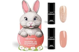‎NÉONAIL NEONAIL UV Nail Polish Manicure Set – Hopin' In Happiness – Gel Nails Set – Shellac Nail Polish – Peach Colours – Nails – Easter Spring 2025 – 2 x 7.2 ml