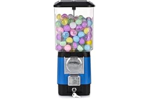 STWBHW Candy Vending Machines,Coin Operated Bubble Gum Machine,200 Empty Balls, 100 Stainless Steel Tokens,Coin Operated Gumball Bank for Toy Capsules Bouncy Balls Candy,for Game Stores(Blue)