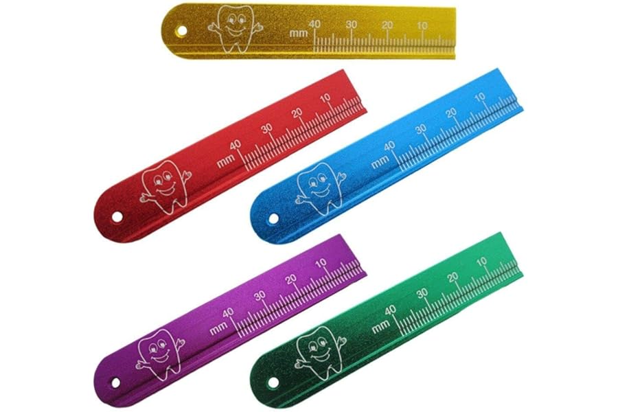 Muteitt 5 Pcs Dental Precision Measuring Ruler Endodontic Span Measure Scale Endodontic Measuring Devices Dental Tool for Dentistry