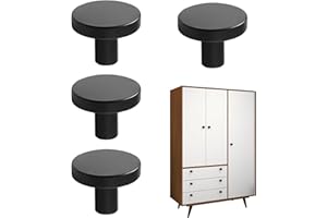 TYVOM 4 Pcs Black Drawer Knobs 25mm Black Knobs for Kitchen Door Cabinet Cupboard Drawer Wardrobe Shoe Cabinet Chest Bookcase in Home School Office Living Room Kitchen Bedroom Bathroor