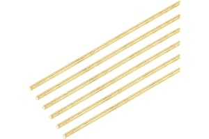 DMiotech 6 Pcs 1mm x 300mm Tiges en Laiton, Tige Ronde en Laiton Massif pour Bricolage, Tiges de Soudage, Barre de Tour, Stock pour Poinçons à Dérive, Modèle d'Arbre, Avion, Voiture