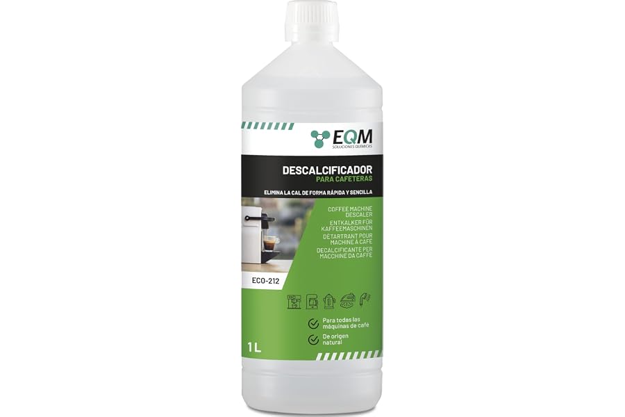 EQM - ECO-212 - Descalcificador para Cafeteras - 1L - Origen Natural 100% - Compatible con Todas las Máquinas de Café -