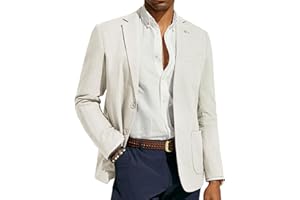 PJ PAUL JONES Chaqueta de vestir para hombre, de lino, moderna, informal, deportiva, corte regular, 2 botones, para negocios
