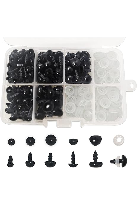 Nasi Sicurezza Per Pupazzi - 75 Pezzi Con Rondelle - 11/15/20mm - Per Amigurumi E Peluche - Foto 10