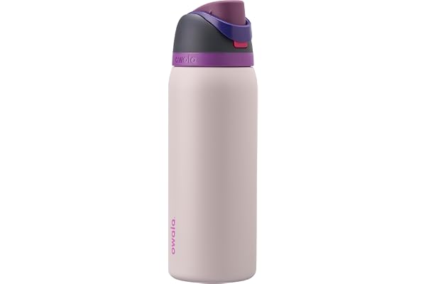Owala FreeSip isolerad vattenflaska i rostfritt stål med sugrör för sport och resor, läckagesäker, BPA-fri, 945 ml, Dreamy Field