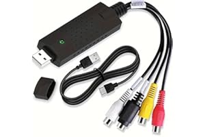 SEPTAL USB Video Capture Card, VHS VCR Mini DV Hi8 DVD to Digital Converter, RCA/S-Video to USB 2.0, Audio Video Record Capture