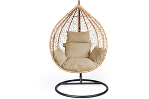 Bielik Hängesessel Kissen, Garten Polster, Auflage für Hängeschaukel, Hängekorb Sitzkissen | Beige