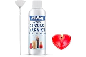 ALLISWAY Vernice lucida per candele, Vernice Finale Lucida, Candele Vernice con Pennello High Gloss, Impermeabile, Fissaggio Del Colore, 200ml