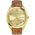 TIMEX Men Champagne Round Analog Brass Dial Watch- TWTG10400