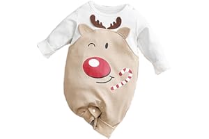 GENERICO Pagliaccetto Neonato Invernale Vestito Natale Completo Natalizio Carino Natale Maglioni Cappotto Da Neonati Unisex Pagliaccetto Neonato Invernale Body Manica Lunga Da Bambino Christmas Outfit