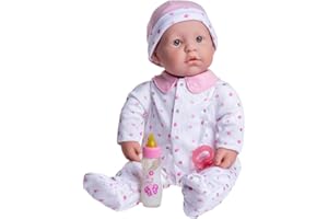 jc toys - Muñeca La Baby de 51 cm tiene Cuerpo blando y lavable, biberón mágico y chupete, różowy, diseñado en España, +2 lata