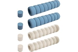 KRYMSON Lot de 4 housses de protection antistatiques pour poignée de porte - Anti-collision - Pour les restaurants, les écoles, les chambres (crème + bleu)