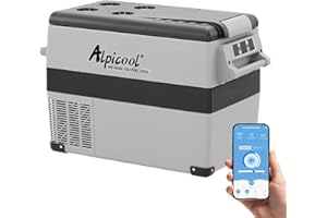 Alpicool CF45 45 Liter Glaciere Portable Réfrigérateur Voiture Camping Congélateur 12/24V Mini Frigo pour Maison, Bureau ou Pique-Nique en Plein Air/ -20 à 20℃