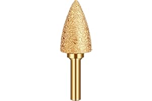 Jerilla Bit del Router Testa di Rettifica Diamantata - Gambo da 6mm Forma di Punta Metallo Fresa per Rifilatura Giada Strumenti di Intaglio per Ghisa/Acciaio Inossidabile/Piastrelle/Pietra (25mm)