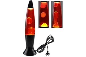 ‎CHILITEC ChiliTec Lavalampe 40cm 1,5m Kabel mit Schalter 230V inkl. Leuchtmittel Dekoleuchte Einschlafhilfe Schwarz Gelb Rot