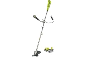 Ryobi RBC18X20B4F Decespugliatore a Batteria 18V ONE+, Larghezza di Taglio 20 cm (lama) - 30 cm (filo), Batteria 4.0 Ah Inclusa, Impugnatura a Manubrio