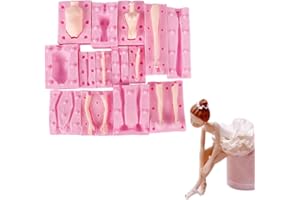 HJBHDOLL Molde de silicona 3D para muñecas, cuerpo, pierna, brazo, cara, cabeza, versión Q, modelo de muñecas, fondant, manualidades, arcilla, resina, molde, bricolaje, decoración de pasteles, herramienta para