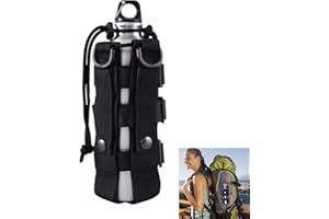 DURANTEY Borsa tattica per bottiglia d'acqua militare Molle portabottiglie impermeabile porta bollitore regolabile con coulisse per escursionismo, campeggio, viaggi, sport