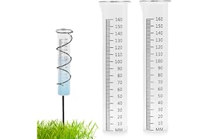 Nimblyne 2 stycken regnmätare, frostsäker, regnmätare, reservglas för 1–160 mm mätningar, regnmätare, glas, trattformade regnmätinstrument för trädgårdsvattenindikator utomhus för regn
