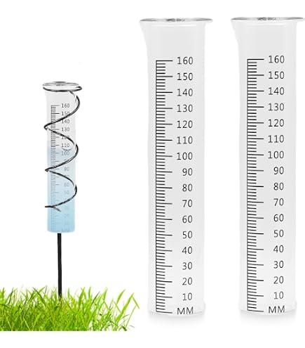 Regenmeter Vervangglas Set – 2 Stuks, Transparant Glas Met Zwarte Schaal – 15 Cm Hoog, 4 Cm Diameter – Weerbestendig – Compatibel Met De Meeste Weerstations – Ook Vrijstaand Te Gebruiken – Ideaal Voor Tuin En Balkon