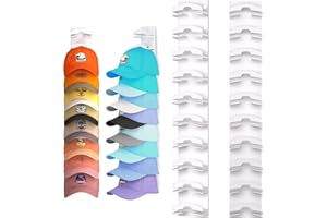 PZCC Support Casquette, Organisateur Mural, Crochet Porte Manteau, Porte Manteau Adhésif, Accessoires de Rangement pour La Chambre, Peut Contenir 10 Chapeaux (Blanc 2PCS)