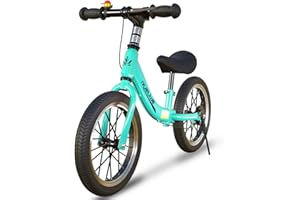 ‎GASLIKE GASLIKE Laufrad 16 Zoll ab 5-8 Jahre für Große Kinder, Kinderlaufrad mit Bremse, Sattel Höhenverstellbar und Luftreifen, Karbonstahlrahmen mit Ständer, Kinderrad für Jungen und Mädchen