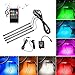 Produktbild 4x32cm Pkw Innen Licht Streifen Licht Wasserdicht Leuchten Neon Dekorationslampe Mit Musik Fernbedienung SMD5050 18LEDs RGB+ DC 12V Auto Ladegerät, Auto Atmosphäre Licht
