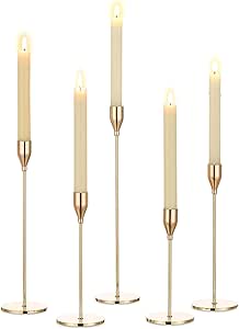 Romadedi - Portacandele vintage in ottone – Set di 2 piccoli portacandele oro per retrò anticato, decorazione da tavolo, matrimonio, soggiorno, Natale, festa, corona dell'Avvento, decorazione