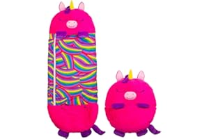‎MEDIASHOP Happy Nappers Einhorn pink | Large 6-12 Jahre | Spielen - kuscheln- schlafen | Flauschiger Kinderschlafsack Kuscheltier, Schlafsack & Kissen - Campingschlafsack