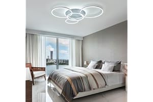 WHLL LED ceiling light Wohnzimmer Deckenlampe Moderne Ring Design wohnzimmerlampe Beleuchtung Dimmbare Mit Fernbedienung Acryl-Lampenschirm Kinder Schlafzimmer Lampe Decke Lichter (weiß, 5-Ringe)