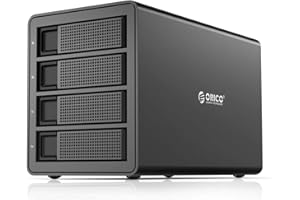 ORICO 4 Bay Docking Station per Disco Rigido SATA HDD/SSD da 2,5/3,5 Pollici,Alloggiamento USB 3.0,Capacità 4x18TB,Nero (3549U3-BK)