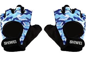 BEISITONG LIMITED GROUP Kids Half Finger Gloves Breathable Sport Gloves Non-slip Cycling Gloves Shockproof Fingerless Gloves Hand Protection for Boys Girls Cycling Biking Riding Hiking