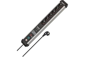 ‎BRENNENSTUHL Brennenstuhl Regleta de 6 Tomas z protección Contra sobretensiones y carcasa de aluminiumo