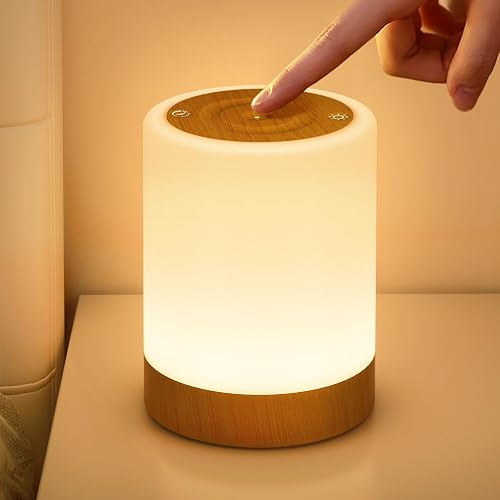 NIWOHOM Lamparas de Mesita de Noche, 256 RGB Color y 5 Modos,Recargable USB | Brillo Regulable, Función de Memoria, Temporiza