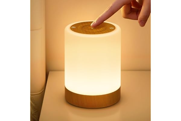 NIWOHOM Lamparas de Mesita de Noche, 256 RGB Color y 5 Modos,Recargable USB | Brillo Regulable, Función de Memoria, Temporizador, Protección Ocular, Lampara Mesita Noche para el Dormitorio y el Salón