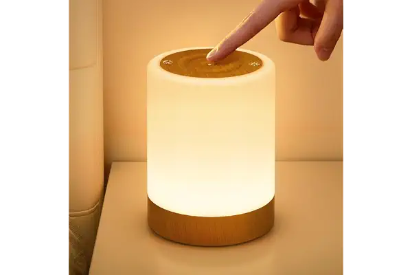 NIWOHOM Lamparas de Mesita de Noche, 256 RGB Color y 5 Modos,Recargable USB | Brillo Regulable, Función de Memoria, Temporizador, Protección Ocular, Lampara Mesita Noche para el Dormitorio y el Salón