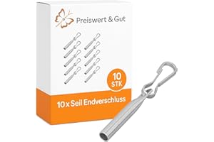 ‎PREISWERT & GUT Preiswert&Gut 10x Simplexhaken Set 90 mm Länge und Ø8 mm für Zelte & Planen Kabelendverschluss Seilendverschluss & Endverschluss Zubehör für Kabelende aus verzinktem Stahl