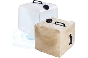 LUTER Pool Sandbags, 2pcs Swimming Pool Ladder Weights 20L Foldable Water Storage Bag Collapsible Water Container with 2 Black Handles, Pool Sandbags for Steps and Ladders (White, 10.8x10.8inch)