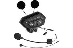 MotorMinds Motorrad Helm Headset, drahtloser Bluetooth Kopfhörer Freisprechanruf Stereo Kopfhörer Helm Bluetooth Headset BT12S/BT12B