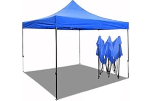 JupiterJX 3x3M Heavy Duty Pop Up Gazebo, Commercial Grade Waterproof Shelter Outdoor Camping Gazebo, Steel Frame | Sun Shade Canopy For Garden, Party, Beach (Blue, 3x3m)