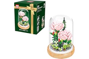 Fiotha Flower Building Blocks Set, with Protective Case, for Valentine's Day Gift, Mother's Day Gift, Artificial Plants Building Blocks for Adults, Not Compatible with Flower (Pink Carnations)