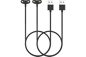 MoKo 2-PACK Charger Compatible with Ticwatch Pro 5/Pro 3 Ultra GPS/Pro 3 GPS/Pro 3 LTE/Pro X/E3, Magnetic Charger Dock Portable Charging Station with 3.3ft/100cm USB Cable Cord, Black