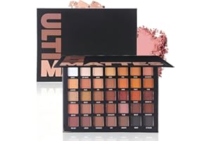 Katiluxiya 35 Colors Professional Neutral Smokey Eyeshadow Makeup Palette, Matte Shimmer Metallic Black Grey Dark Eye Shadows, Highly Pigmented Long Lasting Waterproof Eye Shadow (Model A)