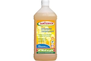 SANITERPEN - Détergent Surpuissant - Spécial Animaux de Compagnie - Adapté à Tous les Types de Sols et Surfaces - Parfum de Pin des Landes à Longue Durée - Fabrication Française - Format Flacon 1 L