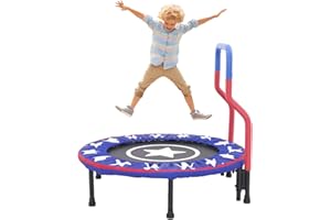 ARK MIIDO Mini housse de trampoline de fitness pliable 91,4 cm avec main courante et rembourrage de sécurité pour intérieur/extérieur pour les tout-petits
