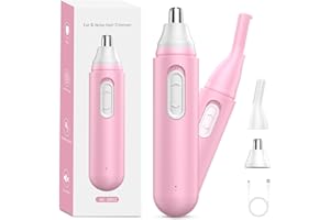 IFANZETECH Tondeuse Nez Femme - Épilateur Visage Femmes: 2-En-1 Rechargeable Epilateur Nez pour Femmes, Tondeuse à Sourcils électrique, Pour Le Nez Oreilles Sourcils Corps Rasoir Femme Electrique avec Lumière.