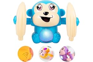 Gooyo GY-2020 Battery Operated Voice Control Monkey Toy with Musical, Dancing, Spinning,Rolling and Sensor Feature for Gifts/Kids/Babies/Boys/Girls|Blue Color, Power Source:3xAAA Battery(Not Included)